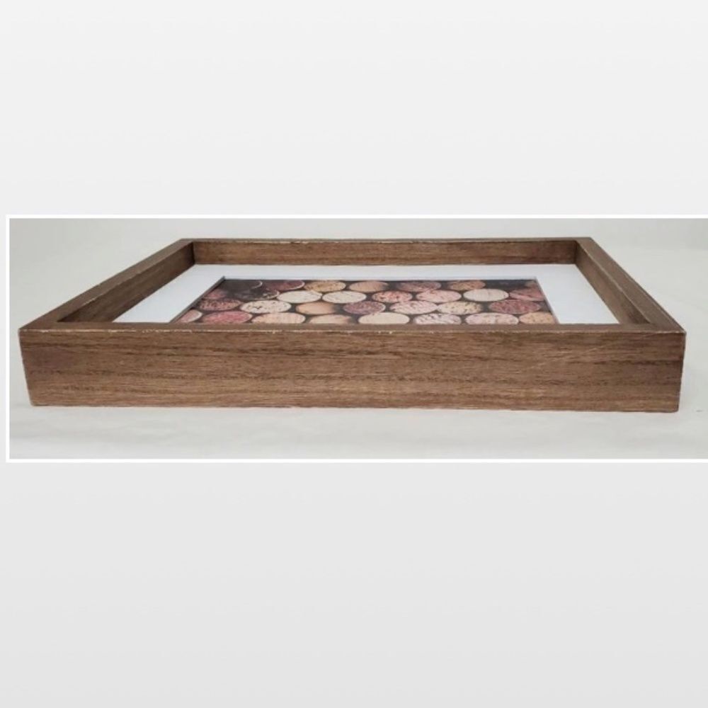 New Room & Retreat Wall Art Wine Corks Wood Framed Brown Picture Box Sign Décor - Picture 14 of 14
